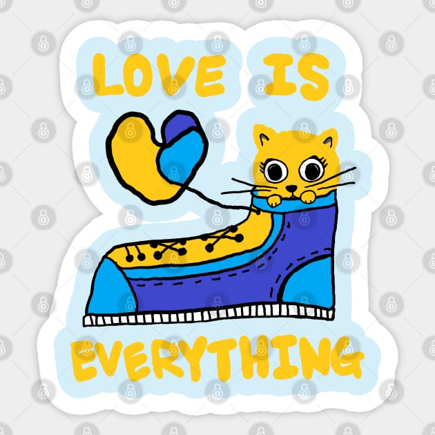 love is everything, lovely cat Sticker by zzzozzo